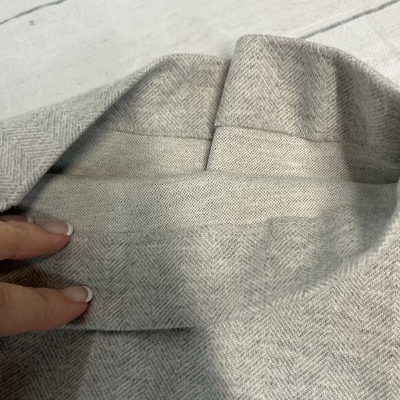 Theory Trouser Pants size 12 Gray White Herringbone Stretch Career Straight Leg - Picture 8 of 10